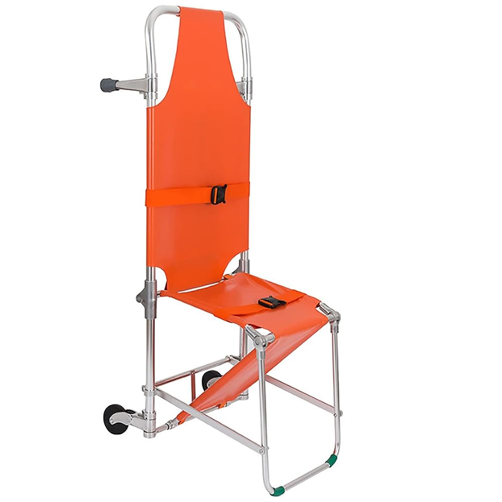 Brancard de Sauvetage d'urgence,Brancard de Chaise Pliante en Aluminium,Facile à transférer sur Le Sol avec 2 Pieds de Support et 2 Roues de Guidage Brancard Pliant au Sol