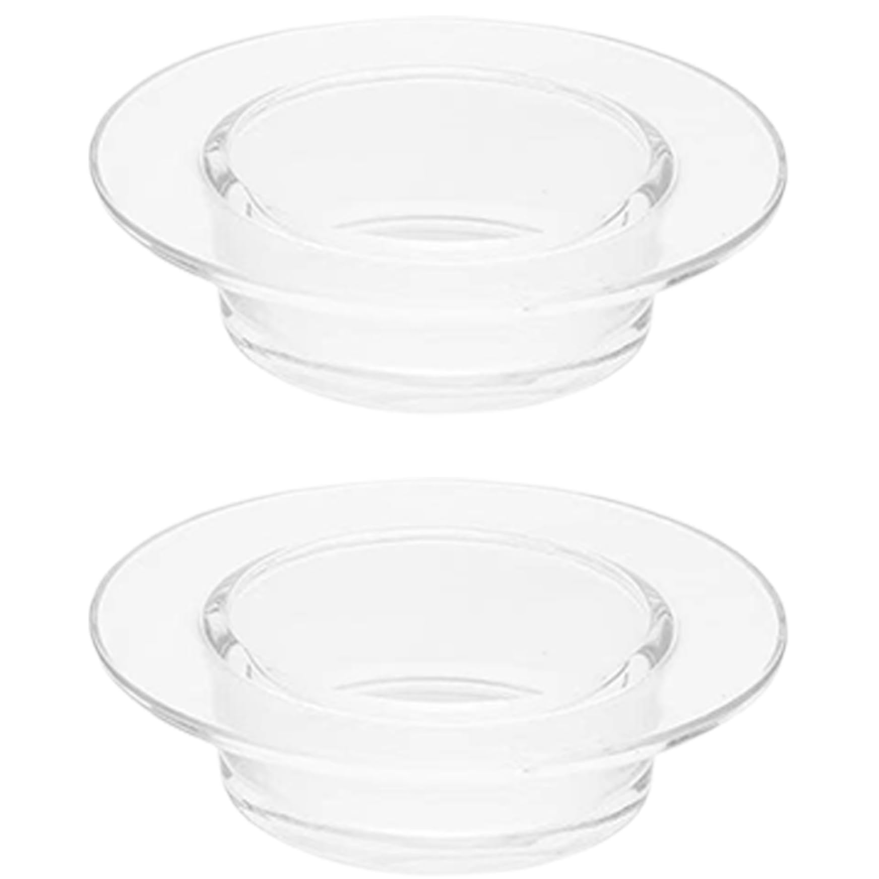 NASSMOSSE 2PCS 4.5in Wax Warmer Replacement Dish Glass Melt Liner Easy Clean Candle Heater