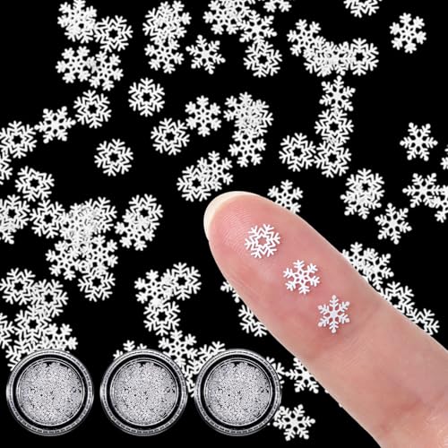 Prasacco 300 Stück Mini Schneeflocken Deko, Weiße Metall...