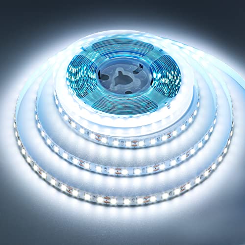 Kxzm 12V Led Strip Light Daylight White 6000K 5M/16.4Ft 600Leds Flexible Smd2835 High Brightness No-Waterproof Ip33 Led Tape Lights For Bedroom Kitchen Party Etc Decorate #TOP7