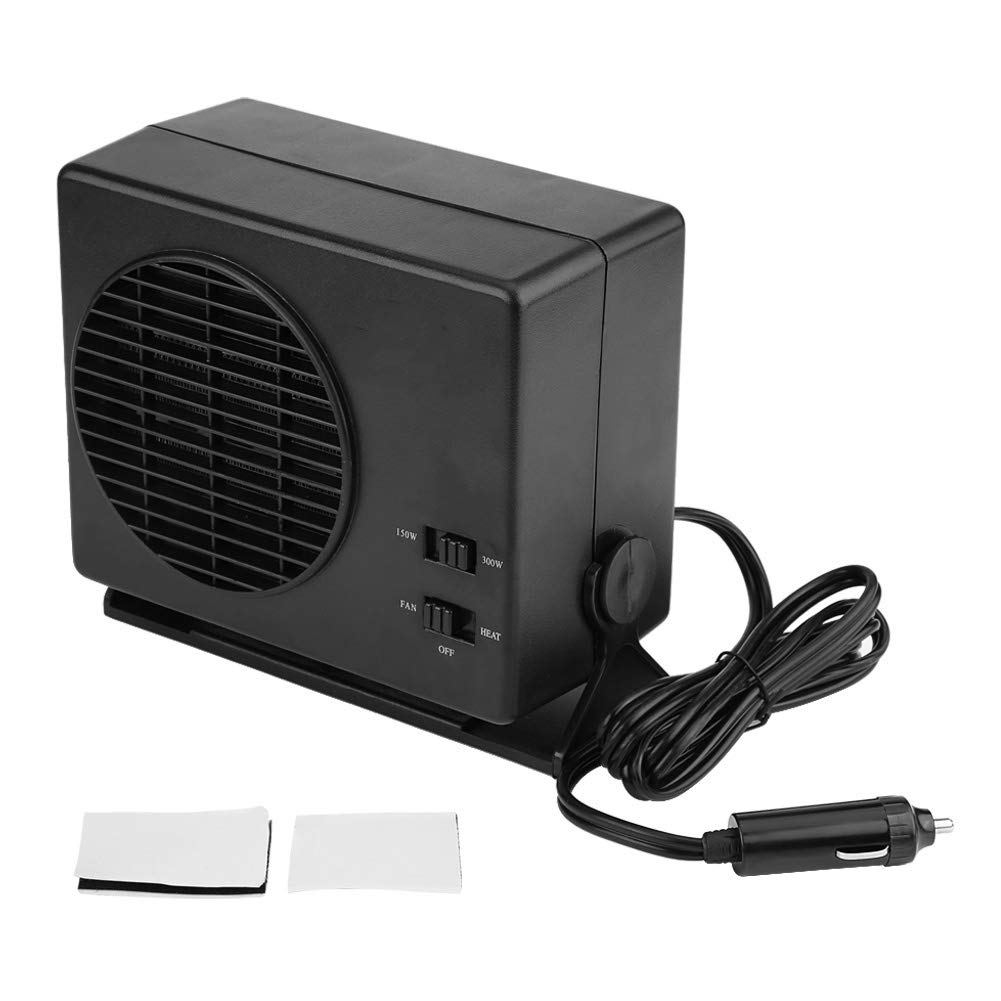 Luocute Ventilador de Coche, 2 en 1 Descongelador Portátil 12V 300W, Calentador y Ventilador, Universal para Coche, Camión, SUV, RV
