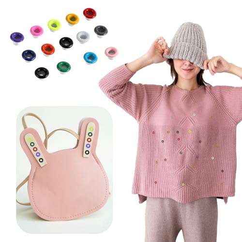 210 Stück ösen Set 3mm Metallösen, Bunte Planenösen Mit Aufbewahrungsbox, ösen Und ösen ösen Kit Eyelets Grommet Set Arbige ösen Mit Unterlegscheiben Für Taschen Schuhe Kleidung Handwerk, Kleidung