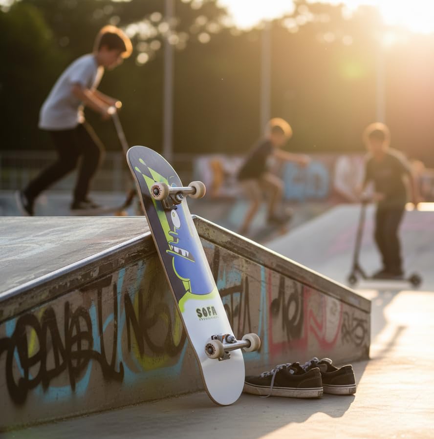Planche de Skate – 8.0" – Fear-4 – Deck Bleu – Sofa Skateboards