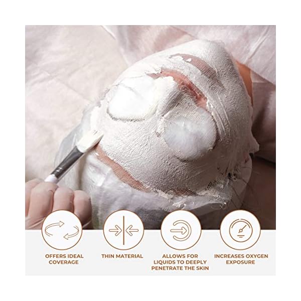 ForPro Precut Gauze Facial Mask, 100% Cotton Gauze, for High Frequency Facial Treatments and Masks, 100-Count