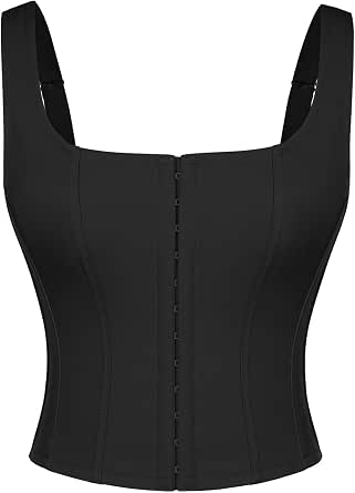 Scarlet Darkness Women's Square Neck Sleeveless Corset Top