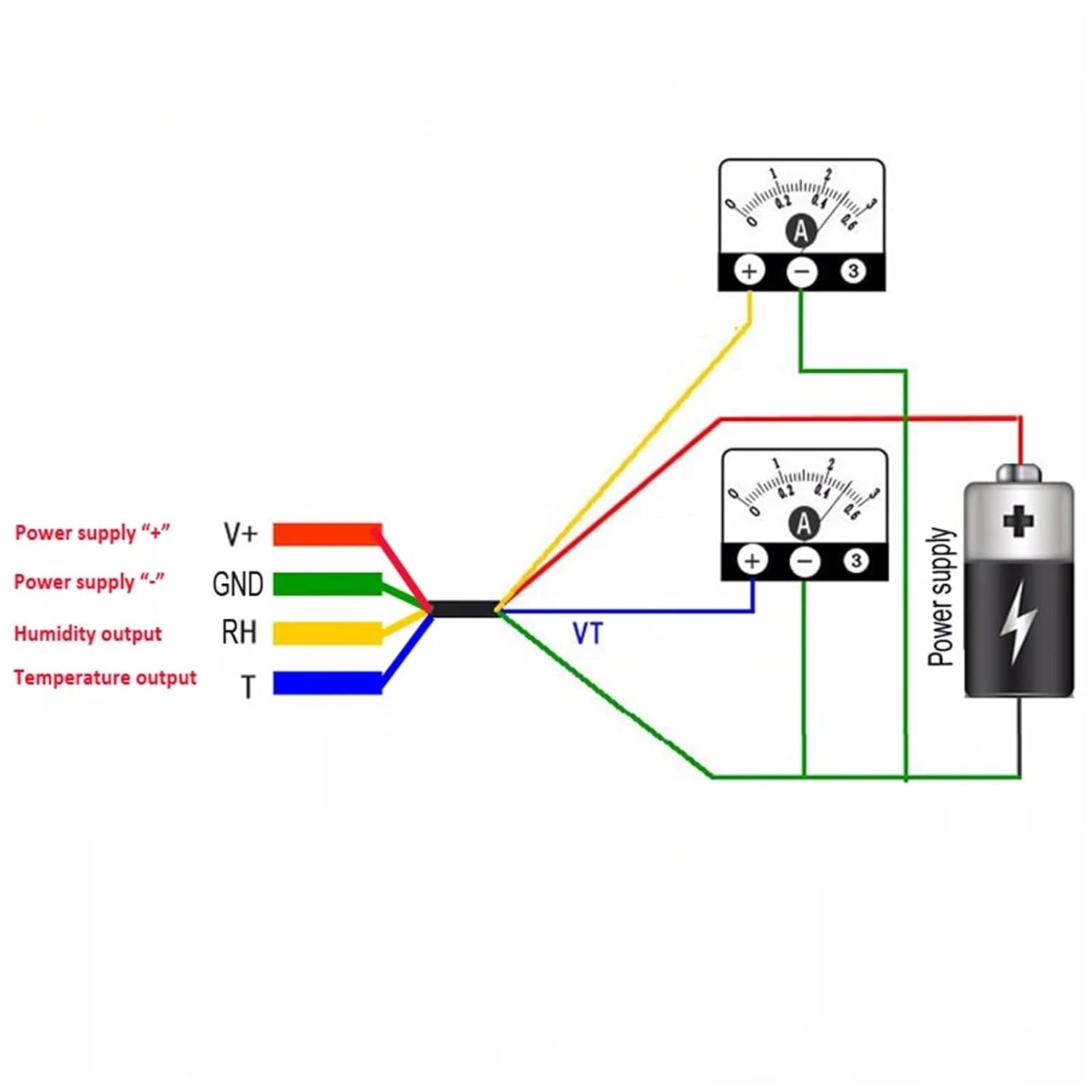 1Pcs 4-20mA Analog Signal Output Temperature and Humidity Sensor Humiture Signal Converter Temperature and Humidity Transmitter Tube
