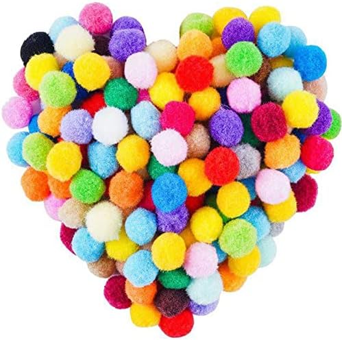 AONAT 500 Pcs Assorted Pom Poms, Kids Craft Pom Poms, Colorful Fluffy Pom Poms Balls, Crafts Small Mini Poms for Decorating Gifts Package and DIY Creative Crafts Decorations(10mm/500pcs)