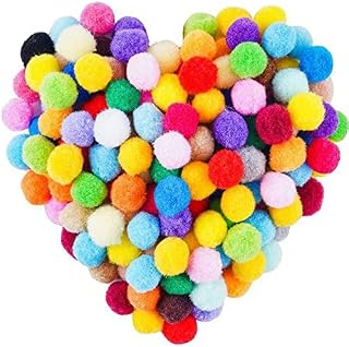500 Pieces 10mm Kids Craft Pom Poms, Assorted Colors Pompoms Balls for DIY Creative Crafts Decorations