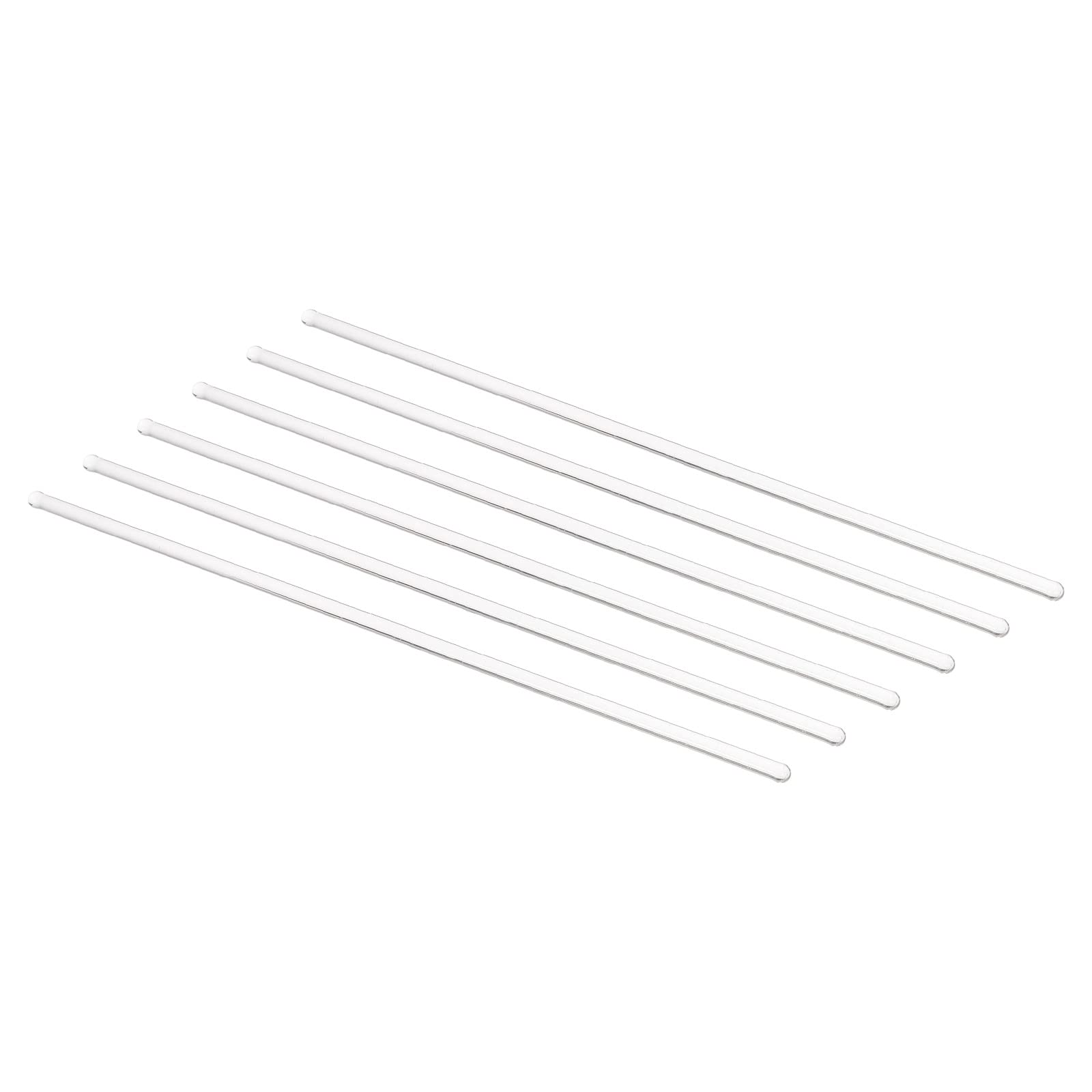 sourcing map 3.3 Borosilicate Glass Stick 7.87" Length 4mm Dia Stir Rod Mixing Tools with Both Ends Round for Lab Kitchen Science 6Pcs