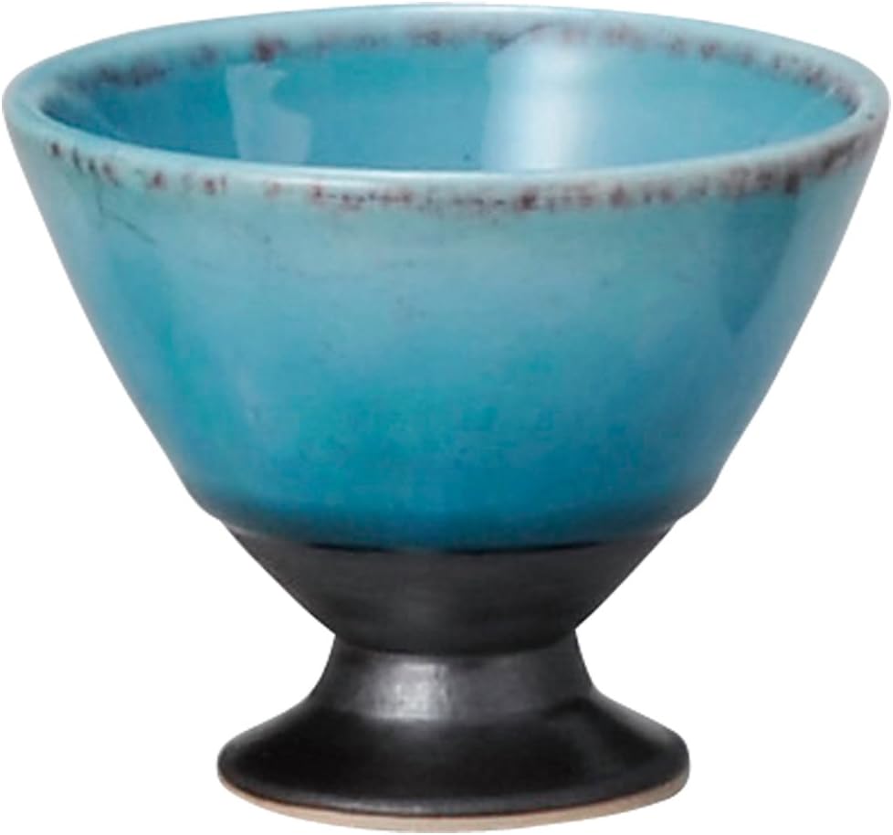 Yamashita Craft 14082680 White Cups, 3.1 x 2.6 inches (8 x 6.5 cm), 3.5 fl oz (100 cc), Turkish Glaze, High Standing Cooling Sake Cup