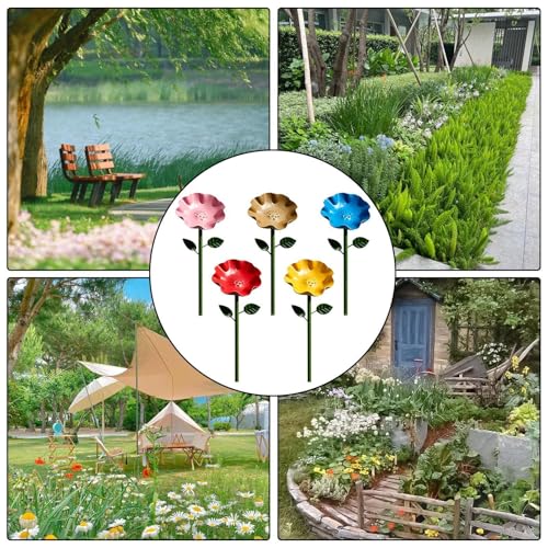 Flor de metal decorativa de alta gama y vaso de jardín para estaciones de hidratación 5