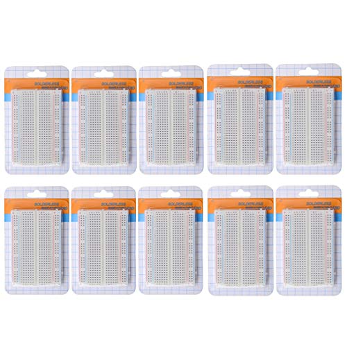 Hailege 10pcs 400 Ties Mini Solderless Breadboard Universal 400 Contacts Solderless Breadboard 400 Points Prototyping Shield
