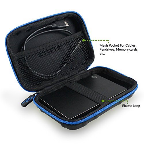 Image of Gizga Essentials Carbon Fiber Hard Drive Case Shell, 6.35cm /2.5-inch, Portable Storage Organizer Bag for Earphone USB Cable Power Bank Mobile Charger Digital Gadget Hard Disk, Water Resistance, Black