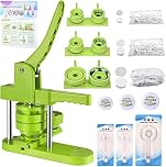 Badge Maker Button Machine Different Sizes 25+32+58 mm Pin Badges Set with 300 Plastic Button DIY Badge Press Machine with Molds & Round Paper Cutter