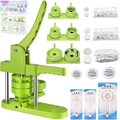 VIHBRAI Kit Máquina de Insignias 58+32+25mm con 300 Piezas