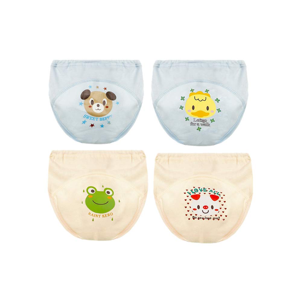 Morbuy Unisex Toddler E 4 Packs Potty Training Pants Reusabl, Toddler Kids Soft Cotton Washabl Anti Leakag Underwear Nappy Underpants For Babys (95 (90Cm/13Kg/24M),)
