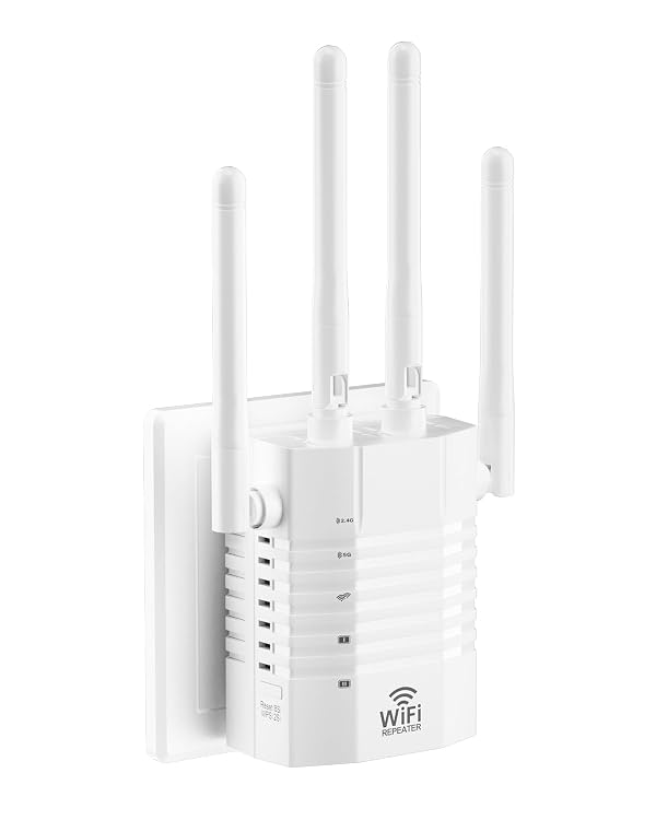 WiFi Signal Booster with 4 Directional Antennas – 1200Mbps Dual Band (5GHz/2.4GHz) by GEYILO - Used condition - US$32.86