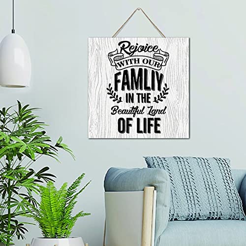Plaque de decoration Rejoice cadeau de cremaillere bois 30cm