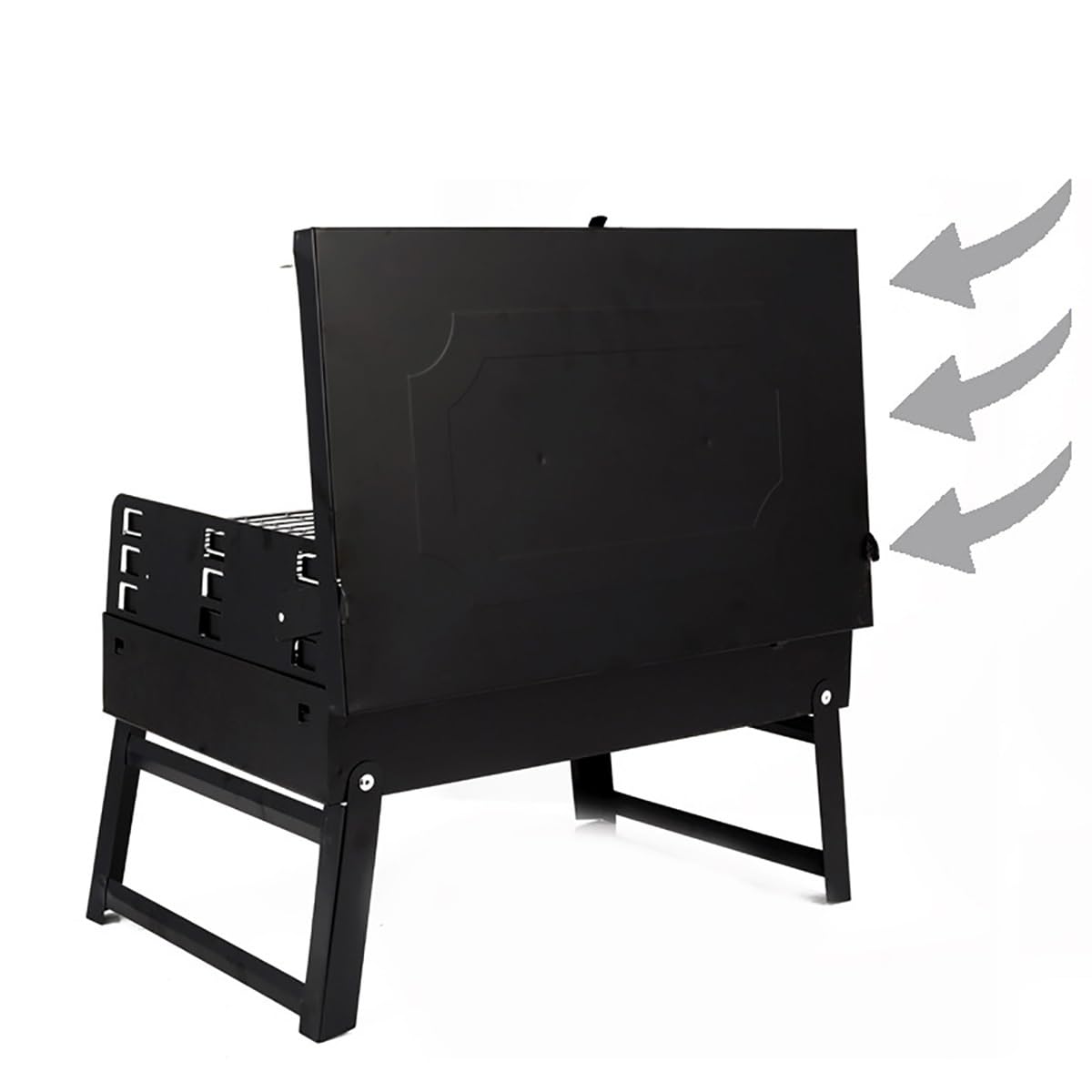 Barbecue portatile a carbonella, con coperchio per accessori per barbecue, da tavolo, per esterni, picnic, campeggio, feste all'aperto