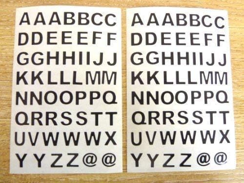 9.5mm Black Sticky Alphabet Letters A-Z, Cut to Shape, Self Adhesive Sticky Vinyl Labels, Durable Plastic Stickers