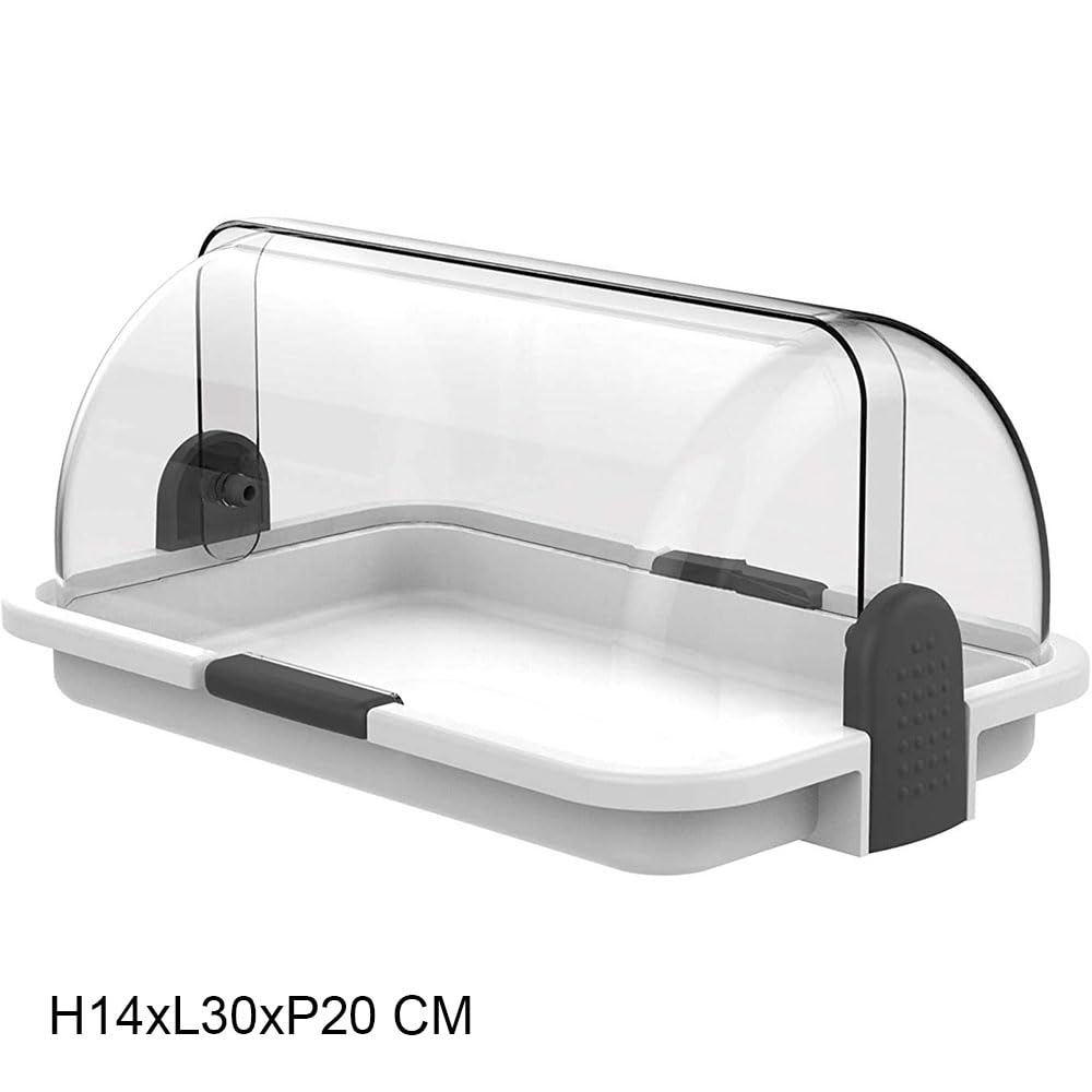 Vetrinetta vassoio a servire da banco H14xL30xP20 espositore bianca per bar porta brioche cornetti dolci pane gelateria ristorante pub doppia apertura