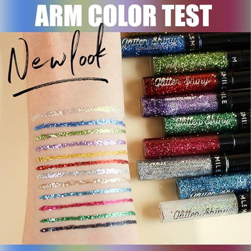 DENESTUP 12pcs Eyeliner Metallizzati Liquido