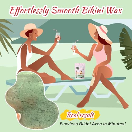 Image of Ajoura 2.5LB Aloe Hard Wax Beads, Premium Wax for Sensitive Skin Hair Removal, Perfect for Full Body, Bikini, Face, Eyebrow, Back, Chest, Legs, Armpit, Big Pack Refill for Home & Salon Waxing (Green)