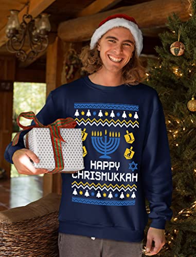 Tstars Happy Chrismukkah Ugly Hanukkah Sweater for Men Christmas Jewish Holiday Chanukah Sweaters3