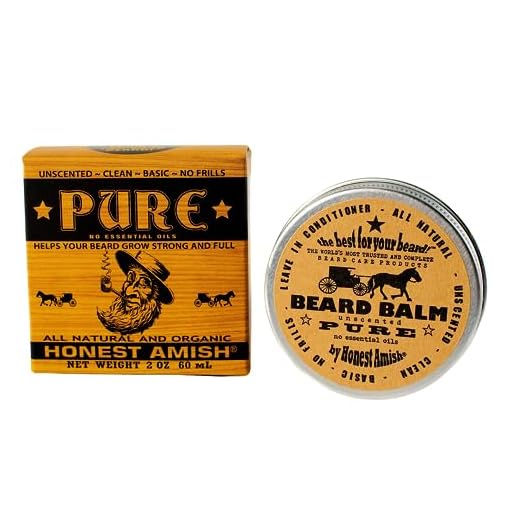 Honest Amish - PURE - Fragrance Free Beard Balm - All Natural - 2 Ounce
