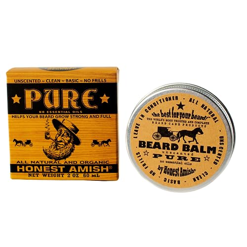 Honest Amish - PURE - Fragrance Free Beard Balm - All Natural - 2...