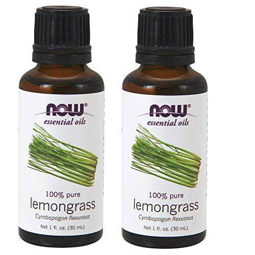 Now Foods Lemongrass Oil 100% Pure, 1 Ounce (Pack of 2)