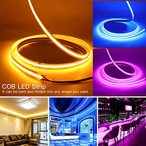 Tira LED COB 5 metros 320 LEDs/m blanco cálido USB miniatura 5