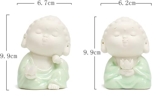 Miniatura 2 de Mini estatua de Buda Amitabha Zen, adorno de té de té de Shakyamuni, estatua de monje de Shakyamuni, lindas figuras de Buda para decoración del