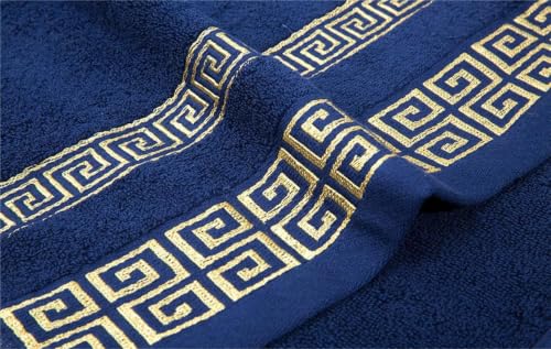 Image of Zym Multi Purpose Towel Set | 100 Cotton Soft Absorbent Bath and Kitchen (19 Inch X 33 Inch) Pack of 2 Blue