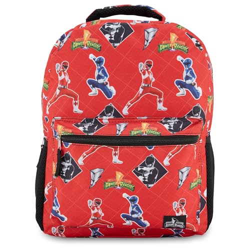 Power Rangers Sac à dos classique Allover - Rouge, rose, noir, vert, jaune et vert - Sac à dos...