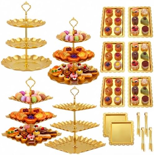 Remerry 16 Pcs Dessert Table Display Set 3 Tier Cupcake Stands To...