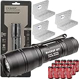 SureFire E1B-MV Backup 400 Lumen Tactical EDC Flashlight Bundle with 12 Extra Surefire CR123A...