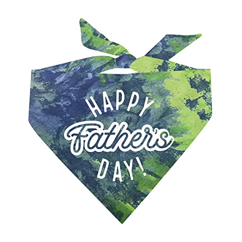 Happy Father's Day Dog Bandana (770 Green & Blue Scrunch, One Size) #TOP16
