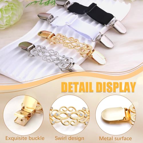Image of Dress Cinch Clips, Vintage Elegant Clip for Cardigan Shawl Clothing Sweater Glove, Classic Design in Different Style, High-Grade Materials for Long-Lasting Use in Any Occasion (4 Pcs)