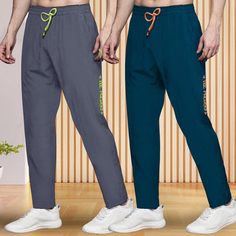 Image of Pinkmint Track Pant for Men ll Soild Track Pant ll Stretchable Regular Fit ll Yoga Wear ll Active wear (Pack of 2)