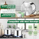 E-far 10-Piece Ensemble de cuisine en acier inoxydable, poêlons et poêles à induction avec base Tri-Ply, ensemble de cuisine non toxique avec poêle, casserole, casserole à saute, réserve avec lids, four & Lave-vaisselle sans danger