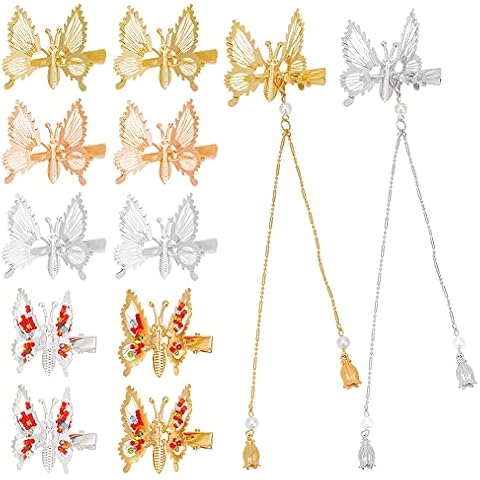 WEBEEDY 12 Pcs Butterfly Hair Clips Cover