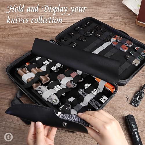BRANTMAKER Estojo de exibição de faca, estojo de faca para mais de 61 canivetes, estojo de coleção d