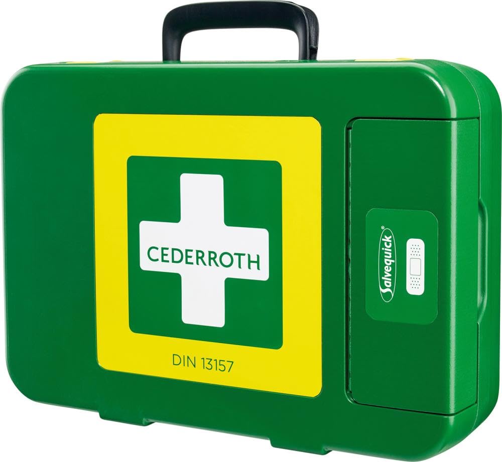 Cederroth First Aid Kit DIN 13157, gefüllter Erste-Hilfe-Koffer mit Pflasterspender, REF 390104