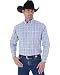 Wrangler Men's George Strait One-Pocket Long-Sleeve Blue Woven Shirt