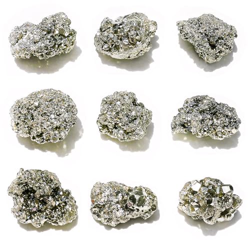 Wowagoga Natural Pyrite Stone Raw Crystal (2-Pack)