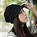 ELACUCOS Women Girl Fashion Design Drape Layers Beanie Rib Hat Brim Visor Cap Black
