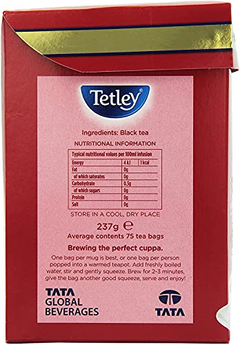 Tetley Extra Strong Tea Bags 75 per Pack - Pack of 6 - Afbeelding 4