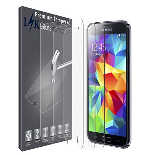 LK [3 Pack] Screen Protector for Samsung Galaxy S5, [Tempered Glass] with Lifetime Replacement Warranty