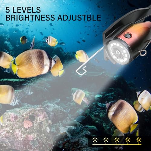 Image of Underwater Fishing Camera 5 inch LCD Monitor Portable Fish Camera with Light Waterproof IP68 for Ice Fishing, Lake Sea Boat Kayak Fishing